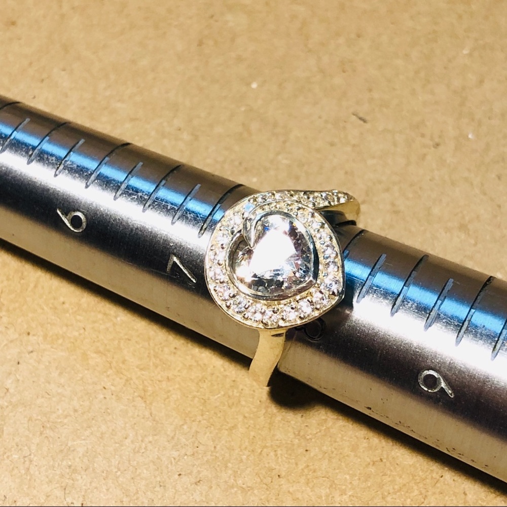 Diamonique Heart Ring - Picture 6 of 6